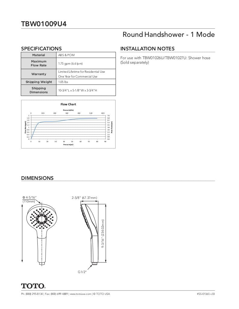 Round Handshower 1 Mode