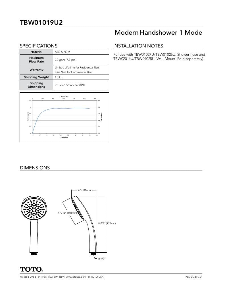 Modern Handshower 1 Mode