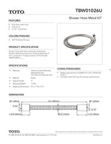 Shower Hose Metal 63"