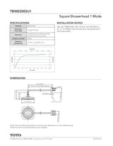 Square Showerhead 1 Mode - 2.5 GPM