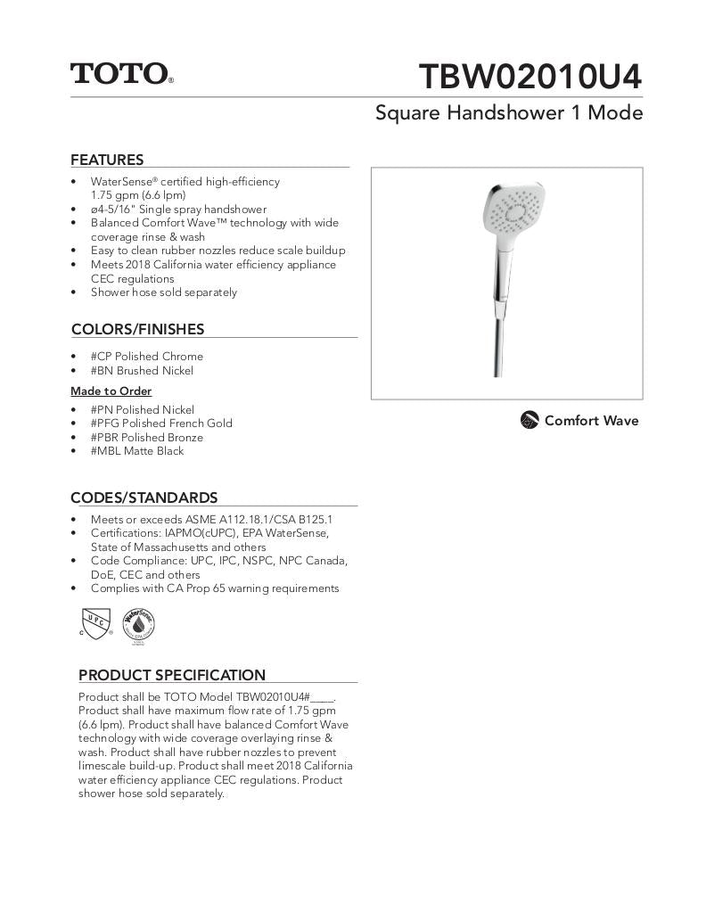Square Handshower 1 Mode