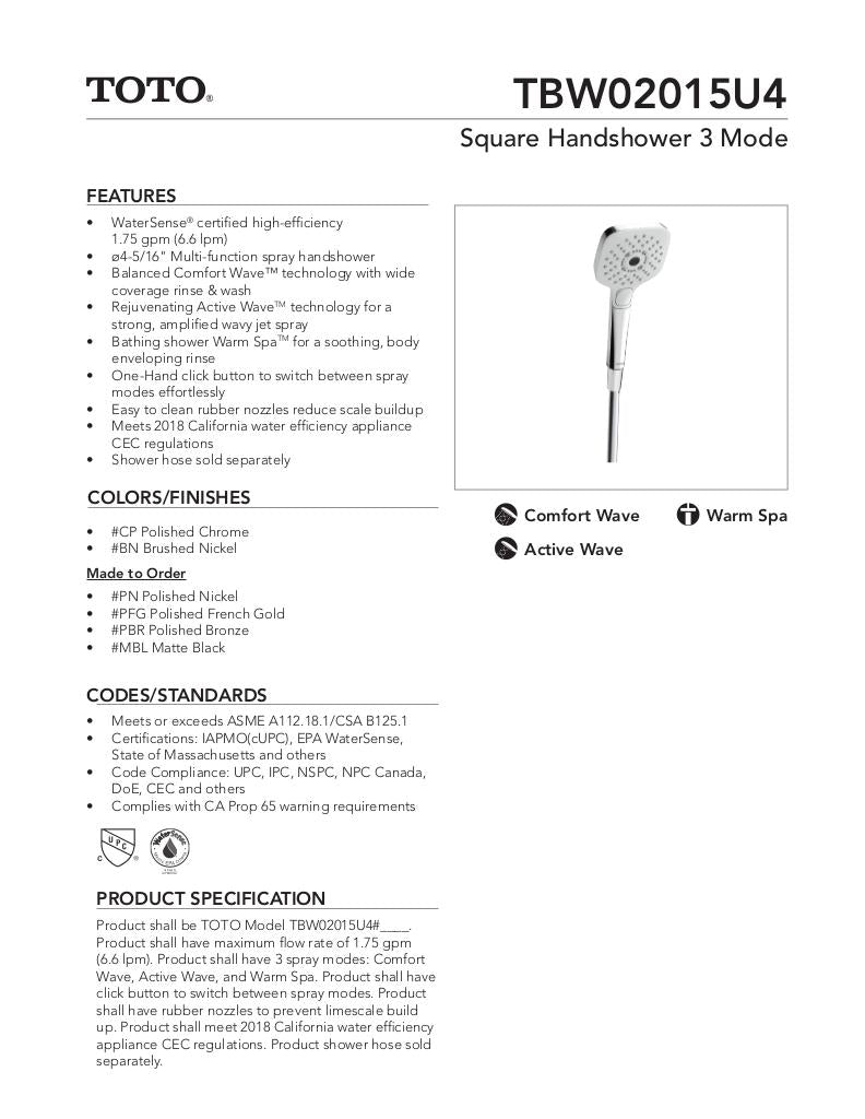 Square Handshower 3 Mode