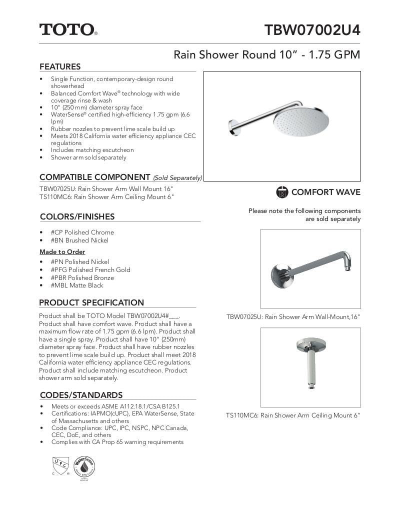 Rain Shower Round 10"