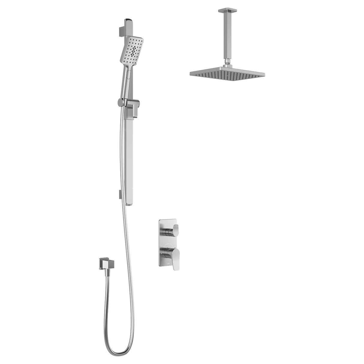 MOROKA TD2 (Valve Not Included) : AQUATONIK T/P with Diverter Shower System with Vertical Ceiling Arm