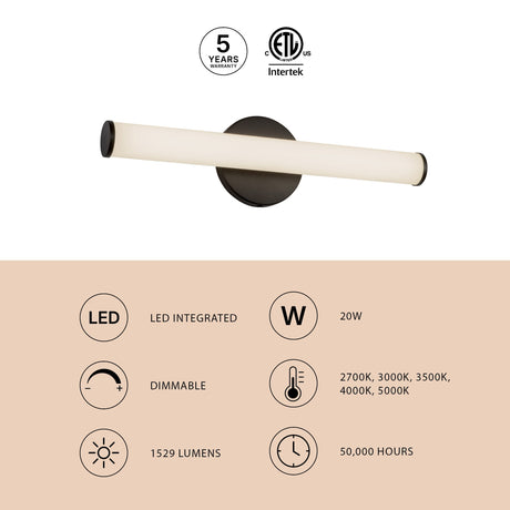 Kuzco Vibe Tectra 18-in Wall/Vanity Light