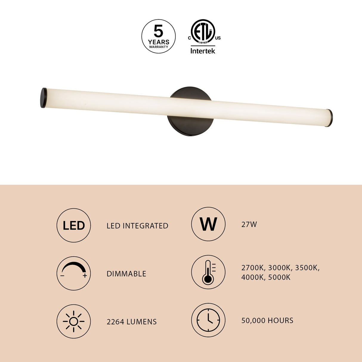 Kuzco Vibe Tectra 30-in Wall/Vanity Light