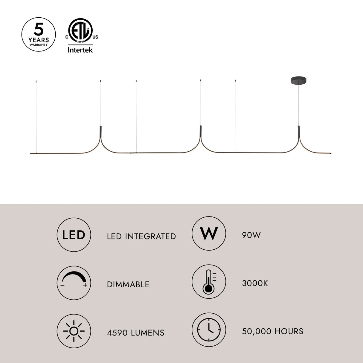 Kuzco Thread 15-ft Linear Pendant