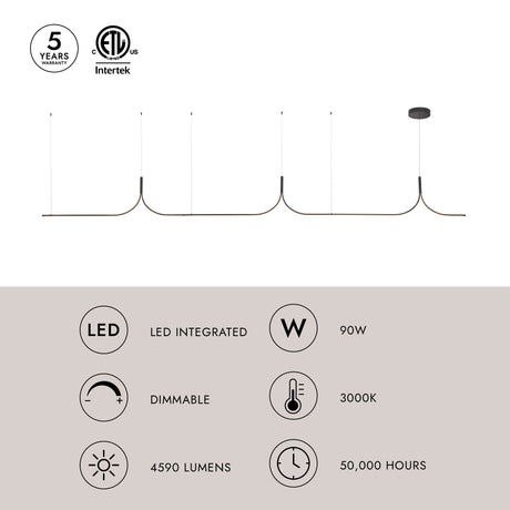 Kuzco Thread 15-ft Linear Pendant