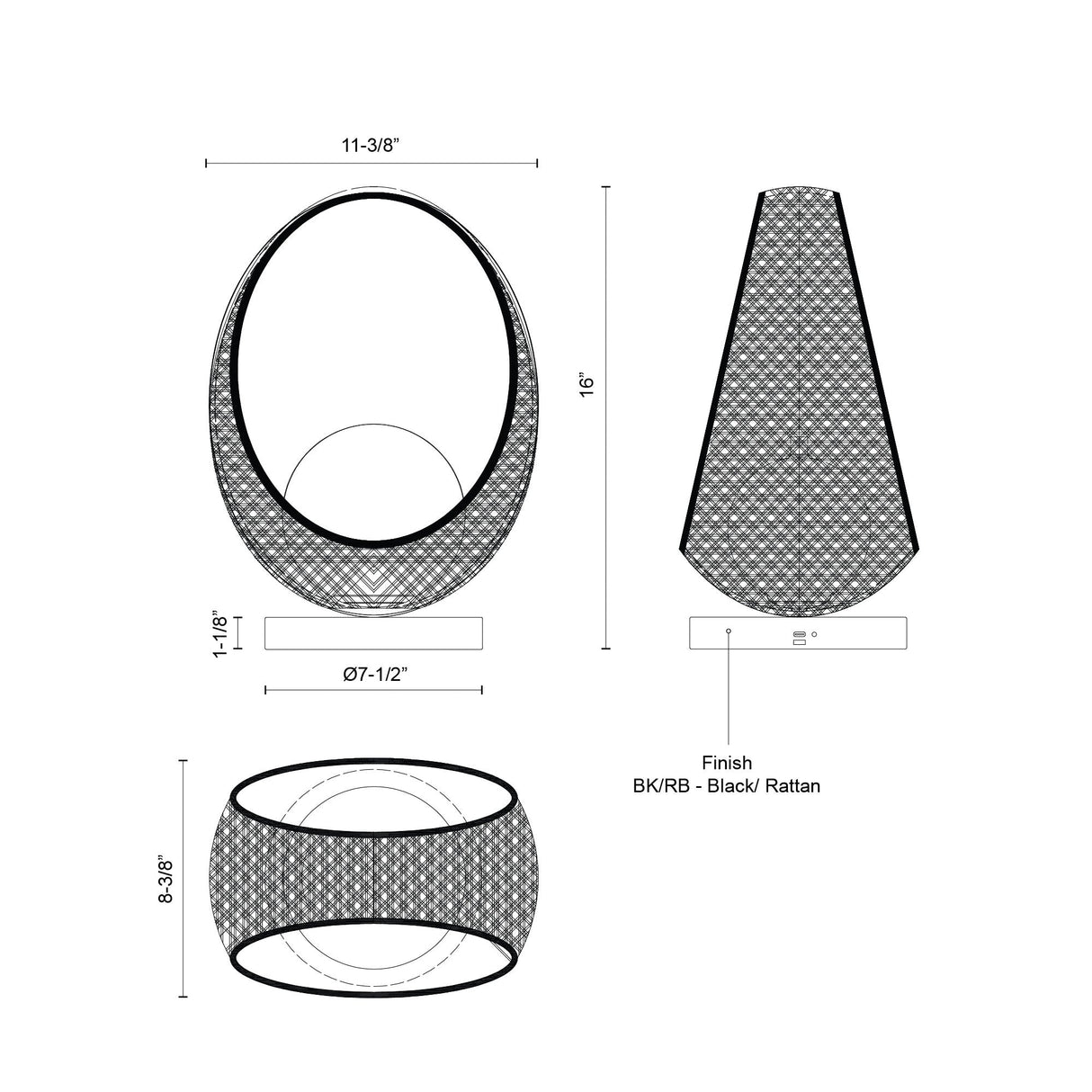 Kuzco Lanai 16-in Table Lamp