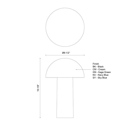 Kuzco Setas 10-in Table Lamp