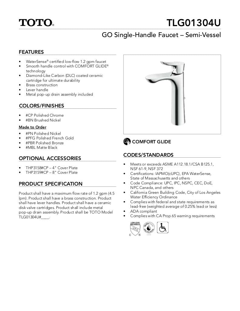 GO Single-Handle Faucet - 1.2 GPM - Semi-Vessel
