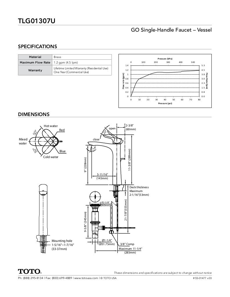 GO Single-Handle Faucet - 1.2 GPM - Vessel
