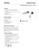 GO Wall-Mount Faucet - Short - 1.2 GPM