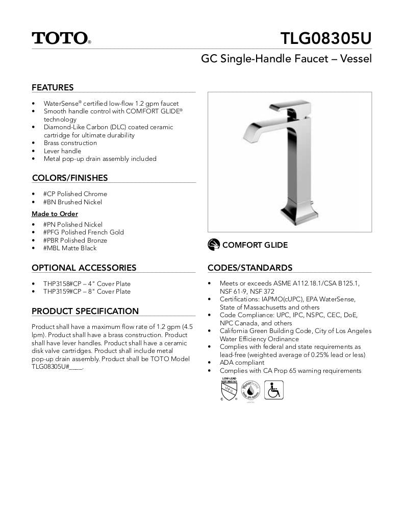 GC Single-Handle Faucet - 1.2 GPM - Vessel