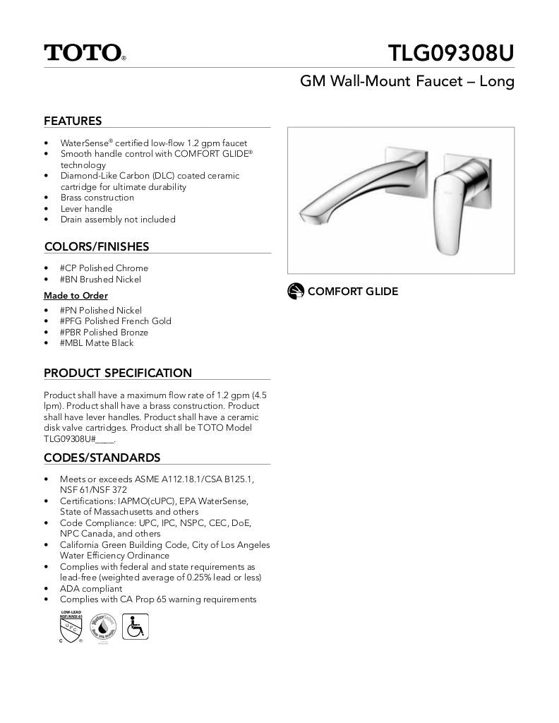 GM Wall-Mount Faucet - Long - 1.2 GPM