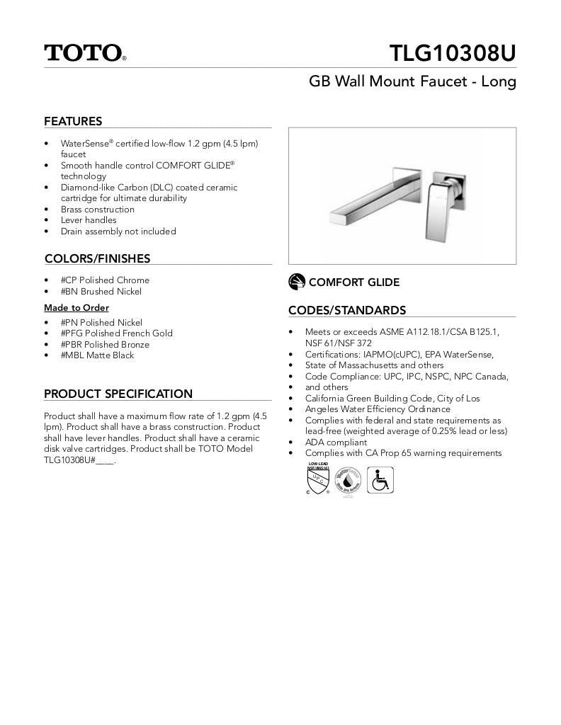 GB Wall-Mount Faucet - Long - 1.2 GPM