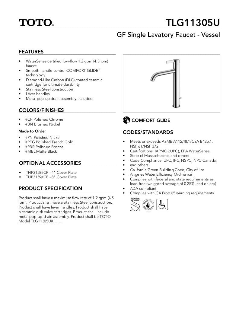 GF Single-Handle Faucet - 1.2 GPM - Vessel