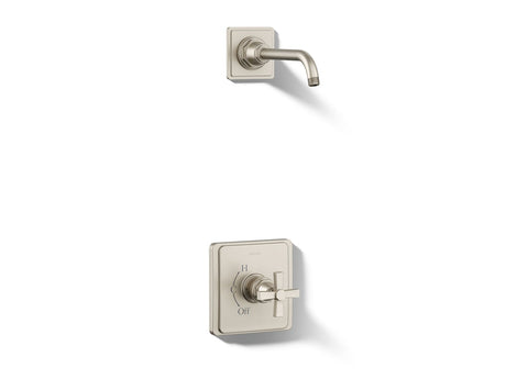 Pinstripe® Pure Rite-Temp® shower trim kit with cross handle, without showerhead
