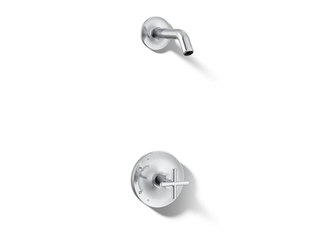 Purist® Rite-Temp® shower trim kit with cross handle, without showerhead