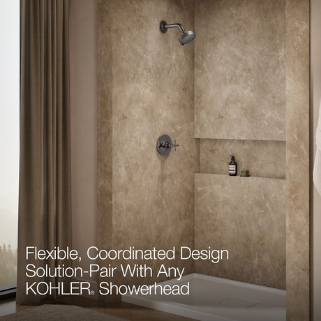 Purist® Rite-Temp® shower trim kit with cross handle, without showerhead