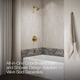 Elate® Rite-Temp® bath and shower trim kit with push-button diverter, without showerhead