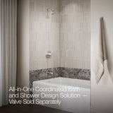Elate® Rite-Temp® bath and shower trim kit with push-button diverter, without showerhead