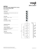 ANTAU TRIM FOR 3/4" HIGH-FLOW TH VALVE WITH 4 VOLUME CONTROLS