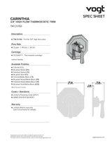 CARINTHIA TRIM FOR 3/4" HIGH-FLOW TH VALVE