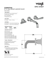 CARINTHIA TRIM FOR 8" C.C. WALL MOUNT LAVATORY FAUCET