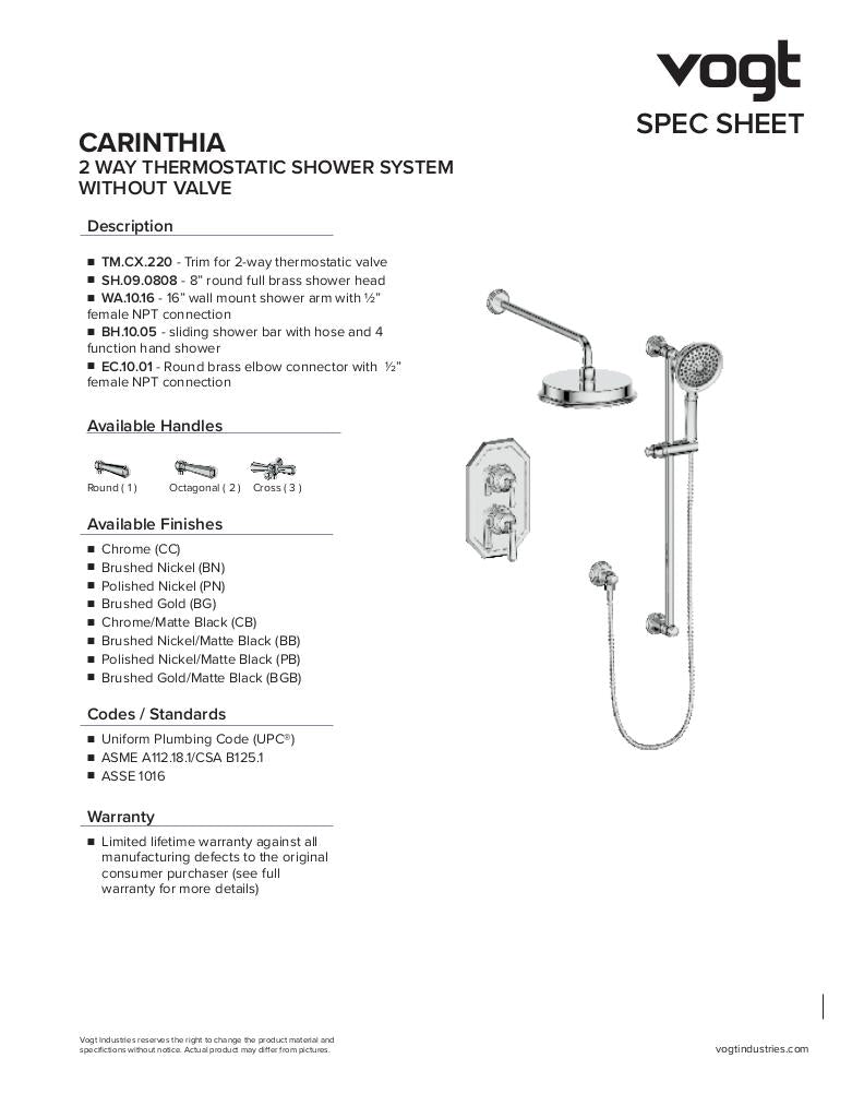 CARINTHIA TRIM FOR 2-WAY TH SHOWER KIT