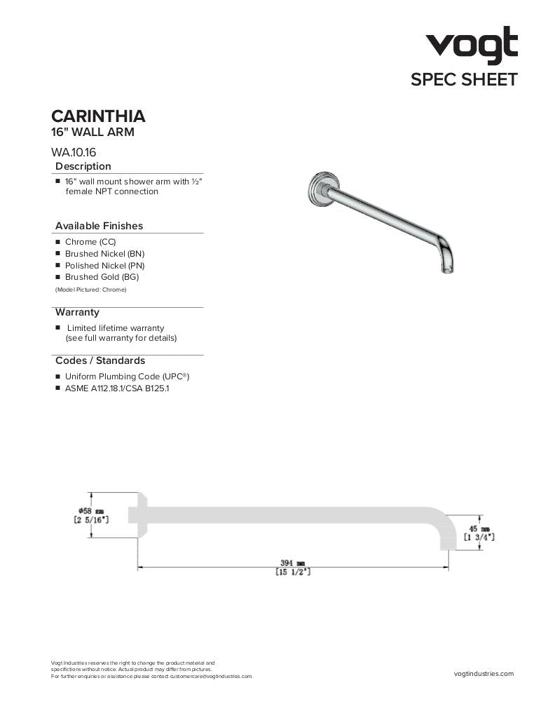 CARINTHIA TRIM FOR 2-WAY TH SHOWER KIT