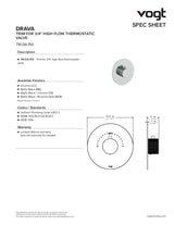 DRAVA TRIM FOR 3/4" HIGH-FLOW TH VALVE