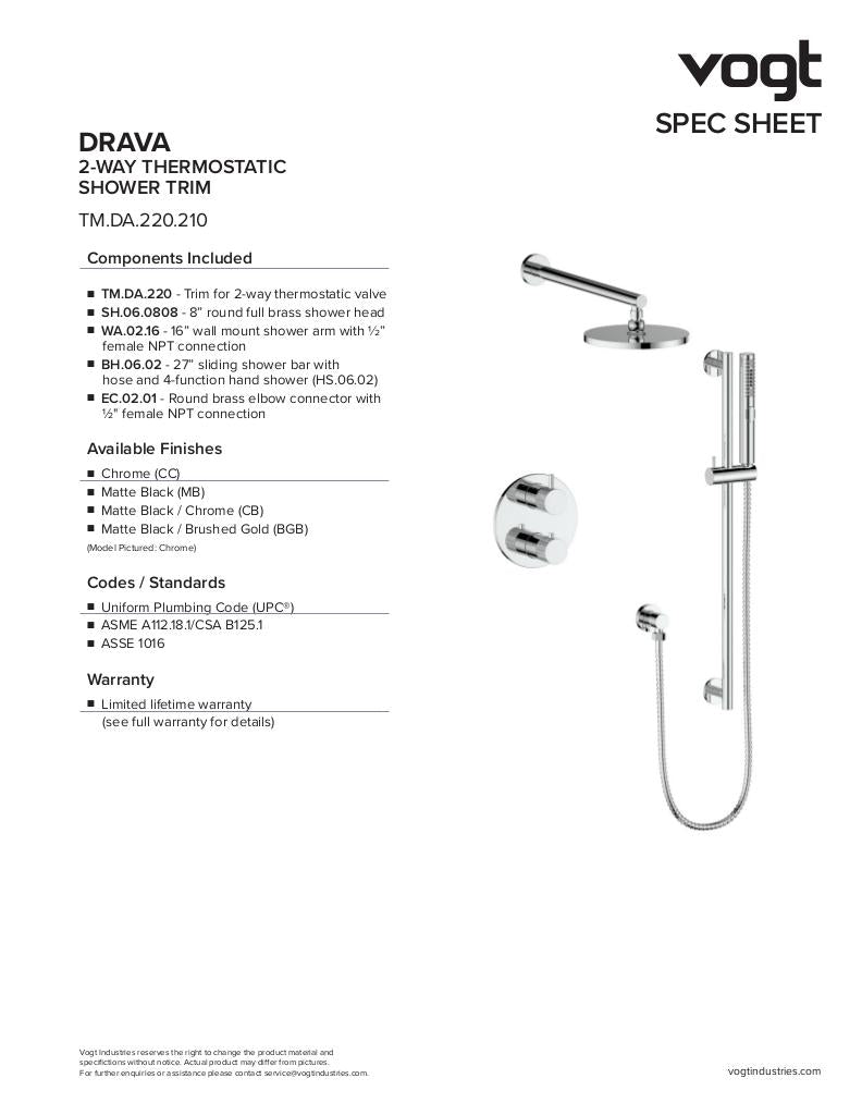 DRAVA TRIM FOR 2-WAY TH SHOWER KIT