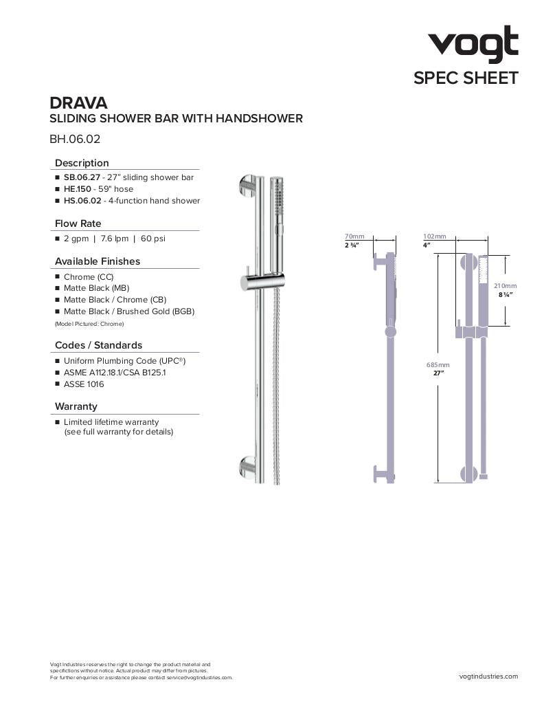 DRAVA TRIM FOR 3-WAY TH SHOWER KIT