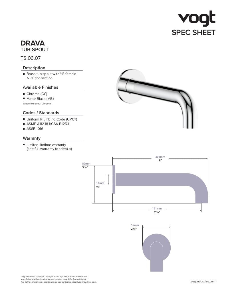 DRAVA TRIM FOR 3-WAY TH SHOWER KIT