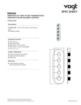 DRAVA TRIM FOR 3/4" HIGH-FLOW TH VALVE WITH 4 VOLUME CONTROLS