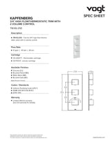 KAPFENBERG TRIM FOR 3/4" HIGH-FLOW TH VALVE WITH 2 VOLUME CONTROLS