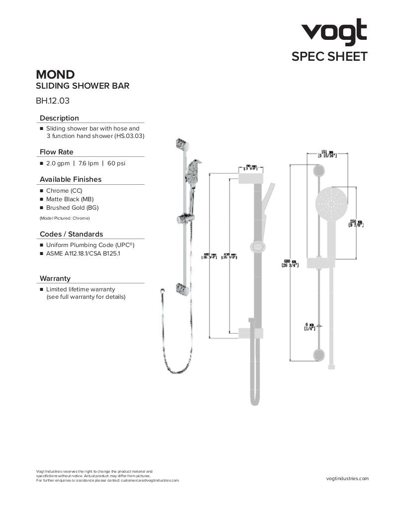 MOND TRIM FOR 2-WAY TH SHOWER KIT