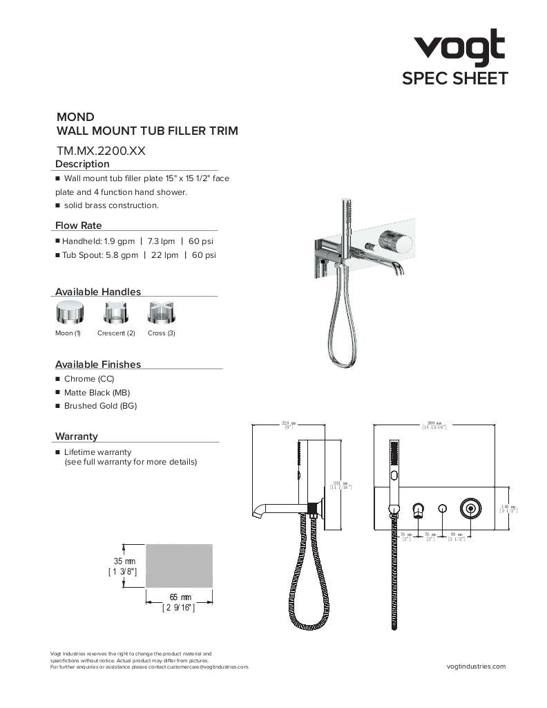 MOND TRIM FOR WALL MOUNT TUB FILLER