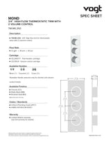 MOND TRIM FOR 3/4" HIGH-FLOW TH VALVE WITH 2 VOLUME CONTROLS