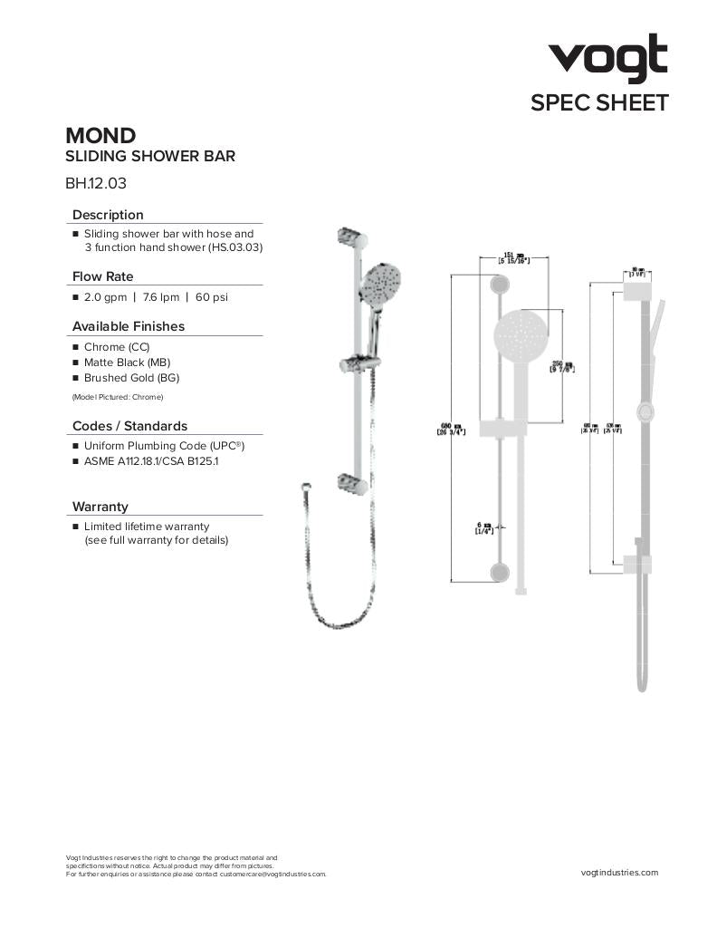 MOND TRIM FOR 3-WAY TH SHOWER KIT