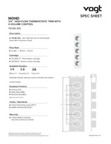 MOND TRIM FOR 3/4" HIGH-FLOW TH VALVE WITH 4 VOLUME CONTROLS