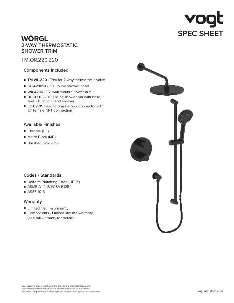 WORGL TRIM FOR 2-WAY TH SHOWER KIT