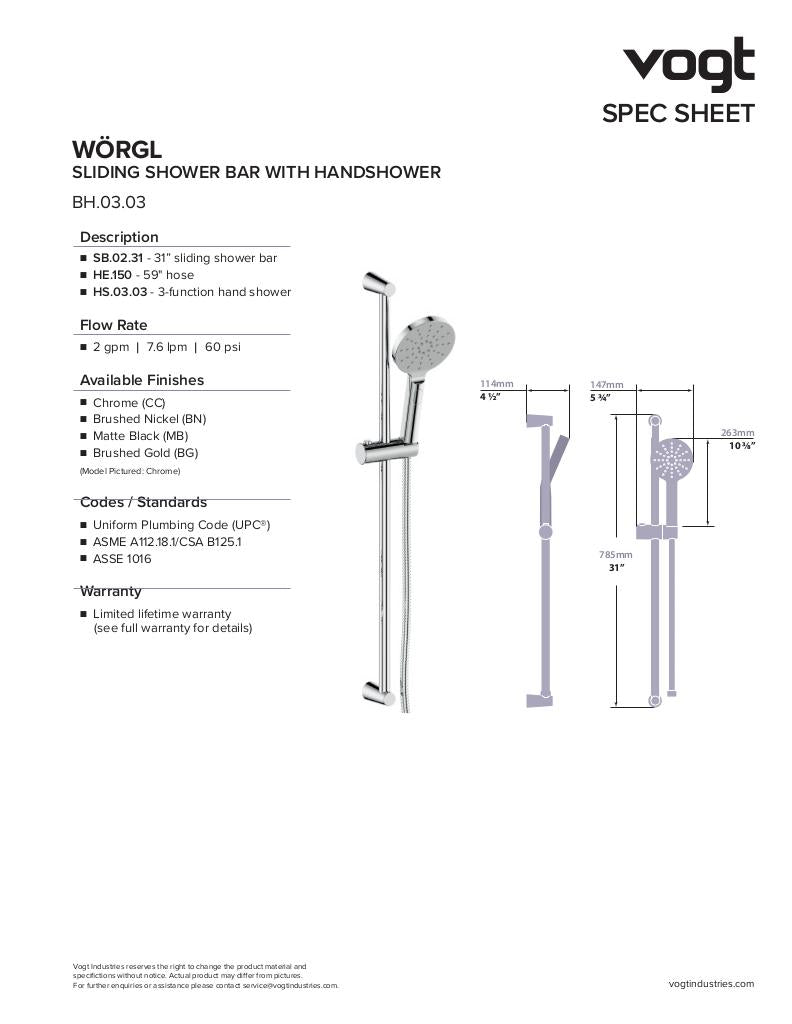 WORGL TRIM FOR 2-WAY TH SHOWER KIT