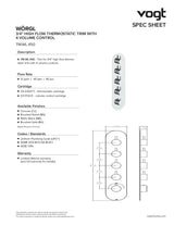WORGL TRIM FOR 3/4" HIGH-FLOW TH VALVE WITH 4 VOLUME CONTROLS