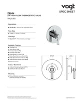 ZEHN TRIM FOR 3/4" HIGH-FLOW TH VALVE