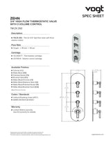ZEHN TRIM FOR 3/4" HIGH-FLOW TH VALVE WITH 3 VOLUME CONTROLS