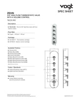 ZEHN TRIM FOR 3/4" HIGH-FLOW TH VALVE WITH 4 VOLUME CONTROLS