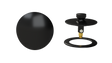 W/O Trim Kit Lift&Turn w/Round SlideOn™ Faceplate with Trim Ring (TR02LZ-MBL-R)