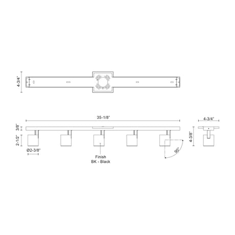 Kuzco Arnold 5-Head Track Light